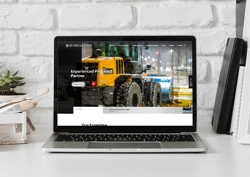 Executive website on laptop